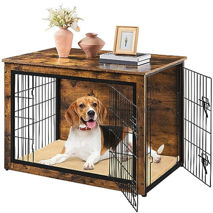 Yaheetech 40in Wooden Dog Crate Furniture w/Cushion for Medium/Large Dogs, view 2
