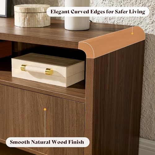 70" Modern Curved TV Stand with Storage for TVs Up to 80", view 6