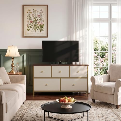 5 Drawer Dresser for Bedroom, Fabric Storage Drawer Unit, view 3