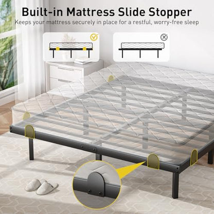 Floating Bed Frame Queen with LED Lights and Charging Station, view 5