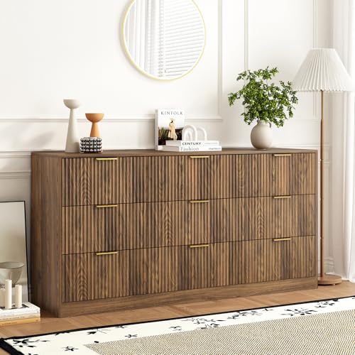 9 Drawer Fluted Dresser for Bedroom with Deep Drawers, view 2