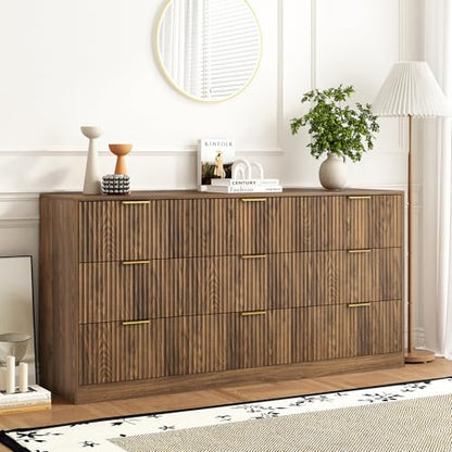 9 Drawer Fluted Dresser for Bedroom with Deep Drawers, view 2