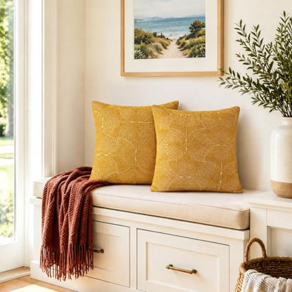 Boho Decorative Textured Throw Pillow Covers 20x20, view 4
