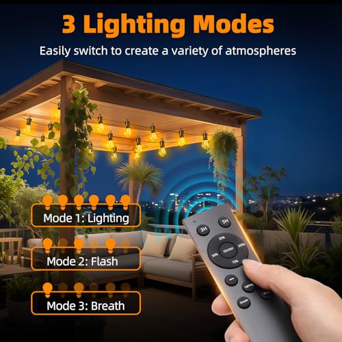 Outdoor Patio String Lights: S14 Shatterproof Bulb Outside Waterproof Light, view 3