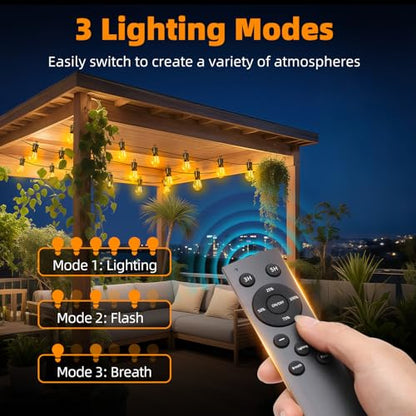 Outdoor Patio String Lights: S14 Shatterproof Bulb Outside Waterproof Light, view 3