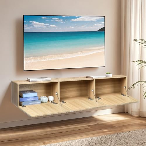 Floating TV Stand, Modern Wall Mount Entertainment Center TV Shelf, view 4