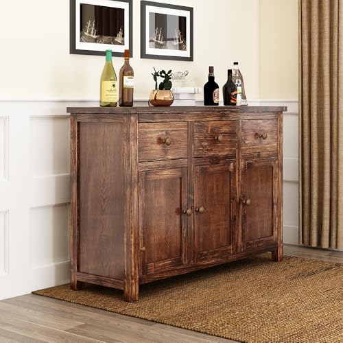 Solid Wood Long Sideboard Measuring 47" x 16" x 32" - MS405 (Light Coffee), view 2