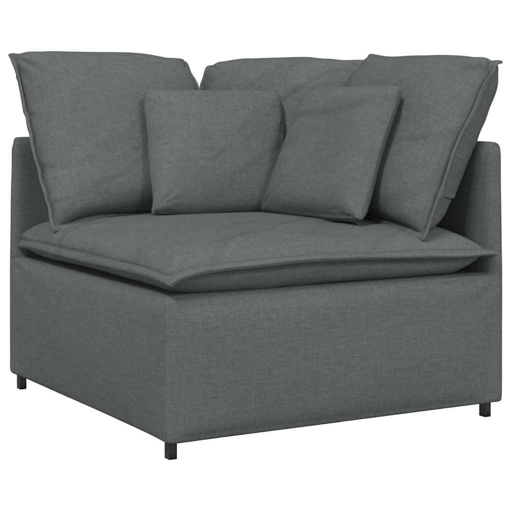 Modular Corner Sofa Module, Modern Fabric Accent Chair for Living Room, Charcoal Gray Upholstered Seat with Deep Cushions, 39.4 Inch Square Modular Furniture, Easy Setup