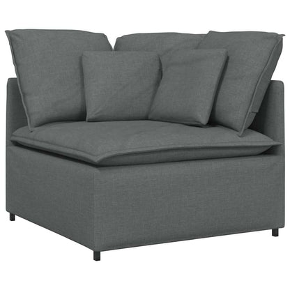 Modular Corner Sofa Module, Modern Fabric Accent Chair for Living Room, Charcoal Gray Upholstered Seat with Deep Cushions, 39.4 Inch Square Modular Furniture, Easy Setup