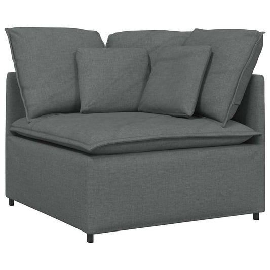 Modular Corner Sofa Module, Modern Fabric Accent Chair for Living Room, Charcoal Gray Upholstered Seat with Deep Cushions, 39.4 Inch Square Modular Furniture, Easy Setup
