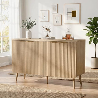 Fluted Sideboard Buffet Cabinet with Storage, view 8