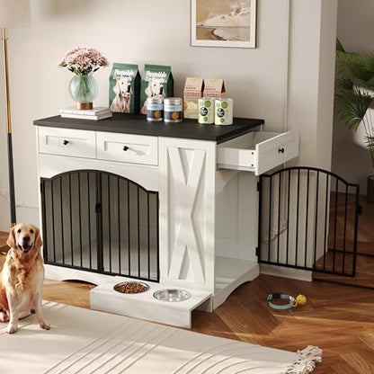 43" Decorative Dog Crate Furniture for Medium/Large Dogs with Storage, view 2