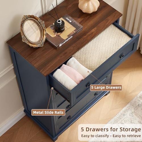 Farmhouse 5 Drawer Dresser for Bedroom, view 5