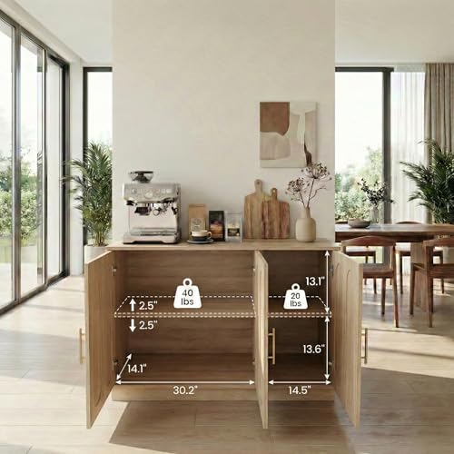 46.6" Modern 3 Door Storage Cabinet, view 7