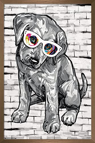 PD Moreno - Dog Glasses Wall Poster, 22.375" x 34", Bronze Framed Version