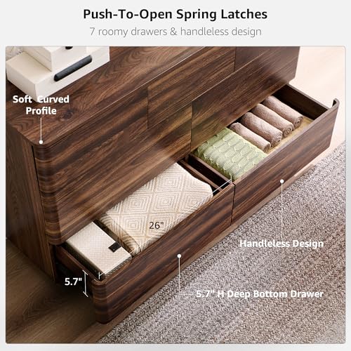7 Drawer Dresser for Bedroom, Modern Push-to-Open Chest of Drawers, view 5