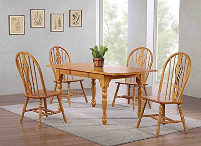 5 Piece Drop Leaf Extension Dining Set with Keyhole Chairs