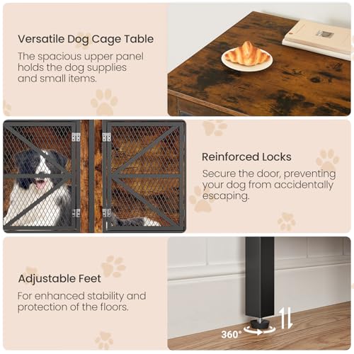 71 Inch Double Dog Crate Furniture for 2 Dogs, view 7