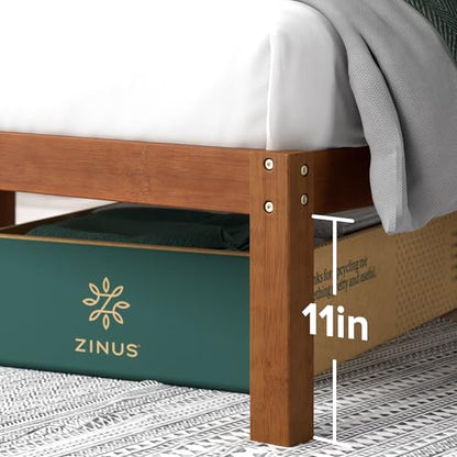 Zinus Leah Bamboo Platform Bed Frame with Headboard, Easy Assembly, Queen, view 5