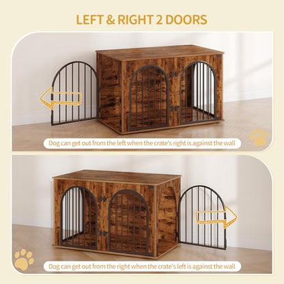 39.4'' Dog Crate Furniture,Dog Kennel Indoor for Medium/Large Dogs, view 5