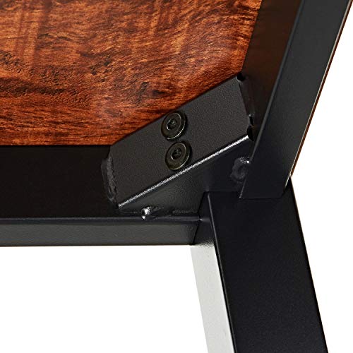 63 Inch Computer Desk, Home & Office PC Laptop Study Writing Table Workstation with Leg Bars, Modern Simple Industrial Style, Rustic Brown