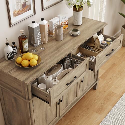 48 Inch Buffet Cabinet with Storage, Washed Grey, view 7
