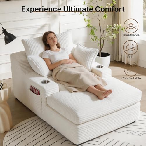 Oversized Chaise Lounge Chair Indoor, Upholstered Sleeper Sofa Bed, view 5