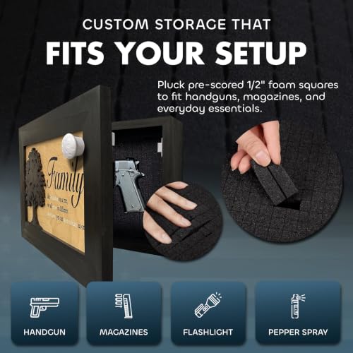 Family Tree Hidden Gun Safe Concealment Furniture | Concealed Shelf, Home Self Defense, Secret Compartment, Handmade in the USA