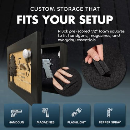 Family Tree Hidden Gun Safe Concealment Furniture | Concealed Shelf, Home Self Defense, Secret Compartment, Handmade in the USA