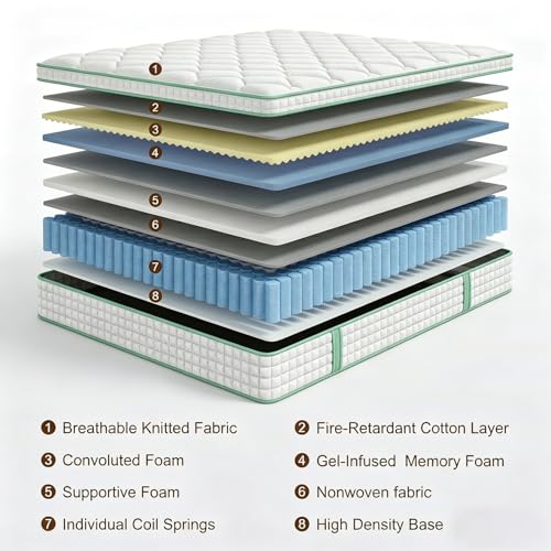 Twin Size Mattress 10 Inch, Hybrid Mattresses Medium Firm Mattress Bed in a Box, view 4