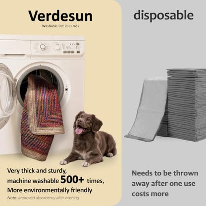Washable Pee Pads for Dogs 18"x24" 2 Pack Reusable Puppy Potty Pad, view 4
