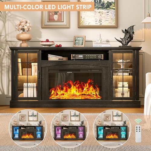 2-in-1 Multifunctional Fireplace TV Stand with 30" Removable Electric Fireplace, view 6