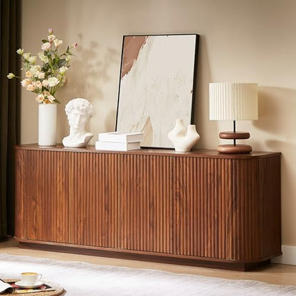 64'' Sideboard Buffet Cabinet, Wood Entertainment Center Modern TV Stand, view 2