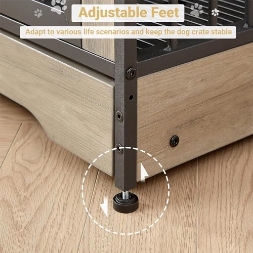 75'' Double Dog Crate Furniture for 2 Large Dogs, view 7