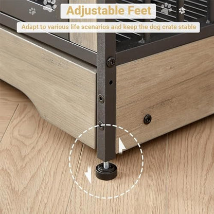 75'' Double Dog Crate Furniture for 2 Large Dogs, view 7