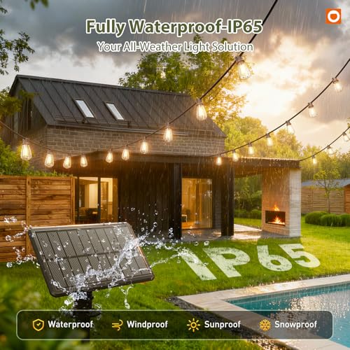 52 FT Solar String Lights Waterproof, view 5