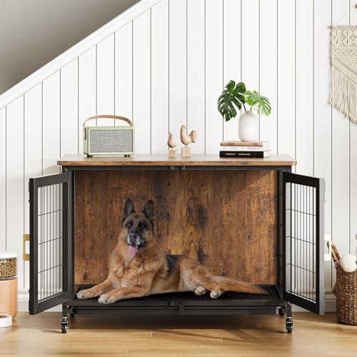 37.4 Inch Wooden Dog Crate Furniture for Small-Medium-Large Dogs, view 8