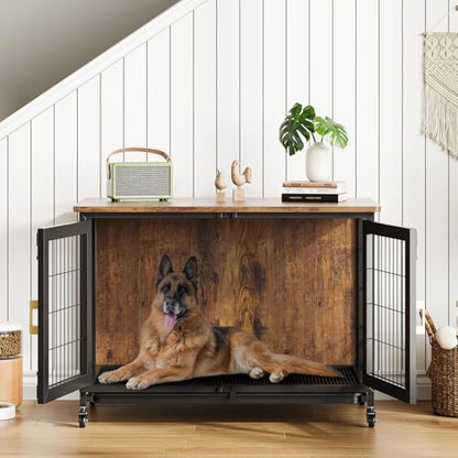 37.4 Inch Wooden Dog Crate Furniture for Small-Medium-Large Dogs, view 8