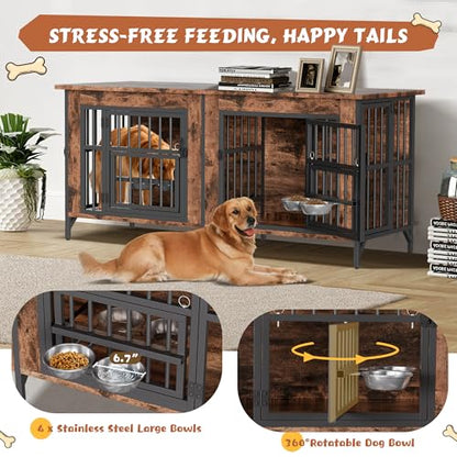 63'' Double Dog Crate Furniture, view 4