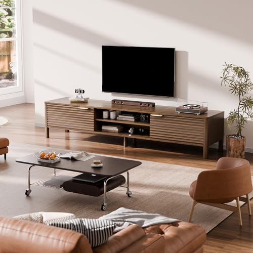 TV Stand for Living Room up to 80 Inch TVs Entertainment Center Walnut 71", view 7