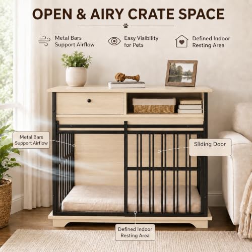 Dog Crate Furniture, Wooden Dog Kennel Furniture, view 6