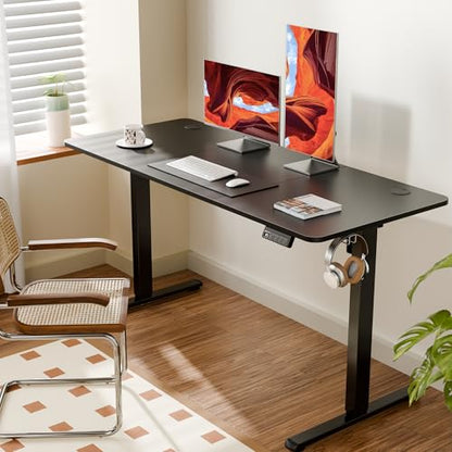 55"x24" Standing Desk, Height Adjustable Sit-Stand Home Office, Black, view 3
