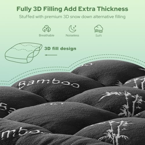Twin XL Mattress Topper, Pillow Top Mattress Pad, view 6