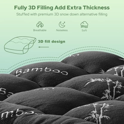 Twin XL Mattress Topper, Pillow Top Mattress Pad, view 6