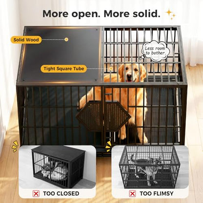 48'' Heavy Duty Dog Crates for Large Dogs, Dog Kennel Indoor, view 4