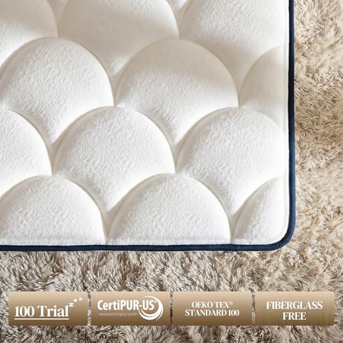 Queen Size Mattress,14 Inch Queen Mattress Hybrid in a Box, Medium Firm Memory Foam with Individual Pocket Springs, Upgrade Zoned Support, Motion Isolation&Pressure Relief, CertiPUR-US