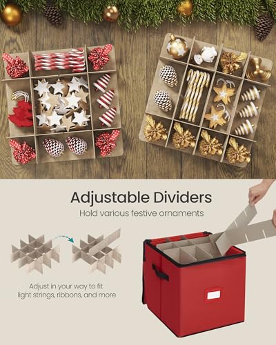 Christmas Ornament Storage Box, with 3 Inches 64 Slots, view 6