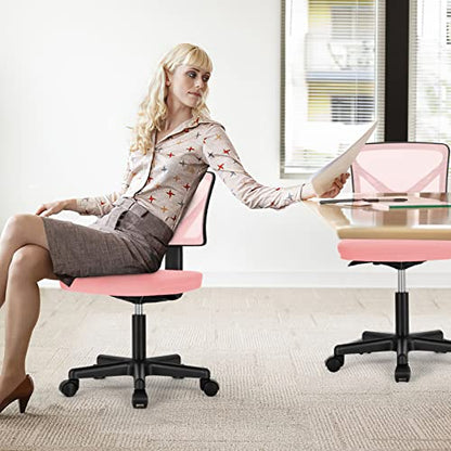 Small Armless Desk Chair, Mesh Rolling Office Chairs, view 3
