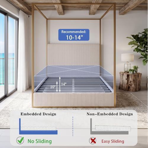 Queen Size Metal Canopy Bed Frame, view 8