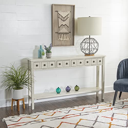 Powell Furniture Sadie Cream Long Storage Console Table, Multicolor